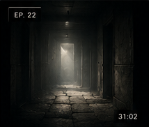 Dark hallway with light